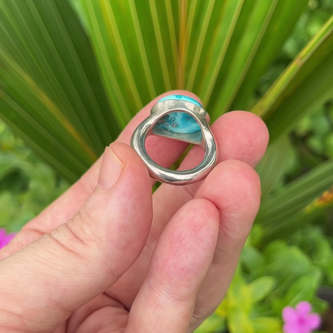 Irani Turquoise Cabochon Ring (wide band limited edition