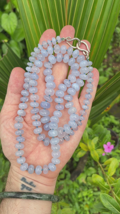 Long Strand of Chalcedony Beads.