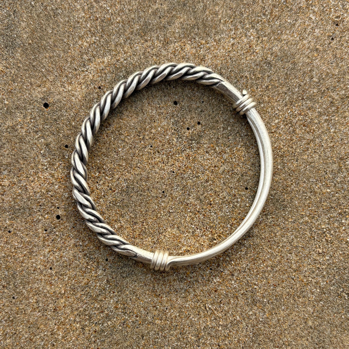 Hand Woven Sterling Silver Cuff/Bangle (adjustable)