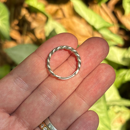 Handmade, Adjustable Double Wire Sterling Silver Ring