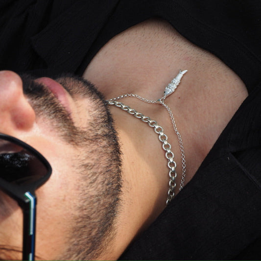 Articulated Fish Pendant in Sterling Silver (with Chain)