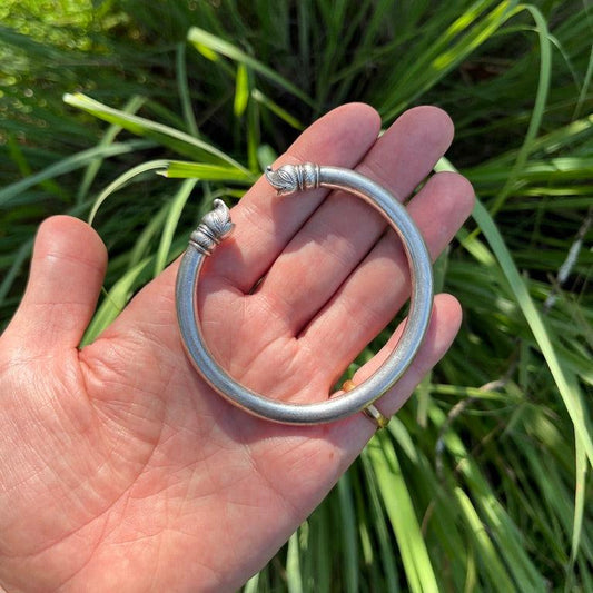 vintage makara silver bangle 