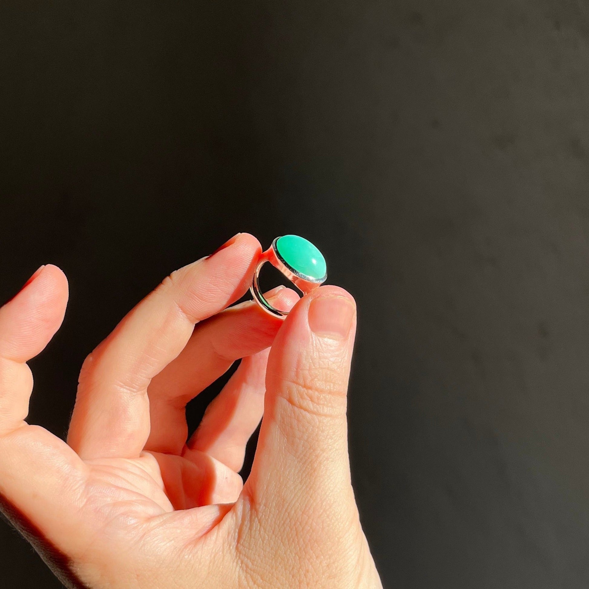 Chrysoprase Silver Ring