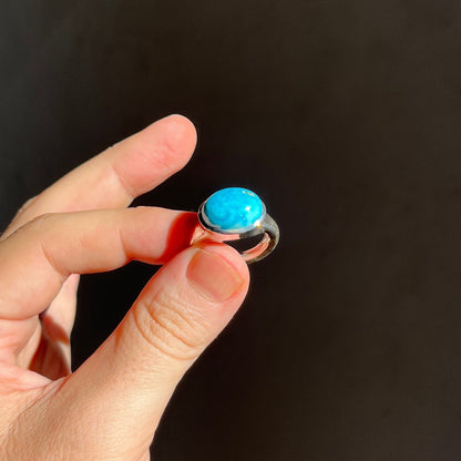 Blue Turquoise Silver Ring