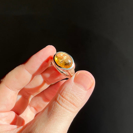 citrine silver ring