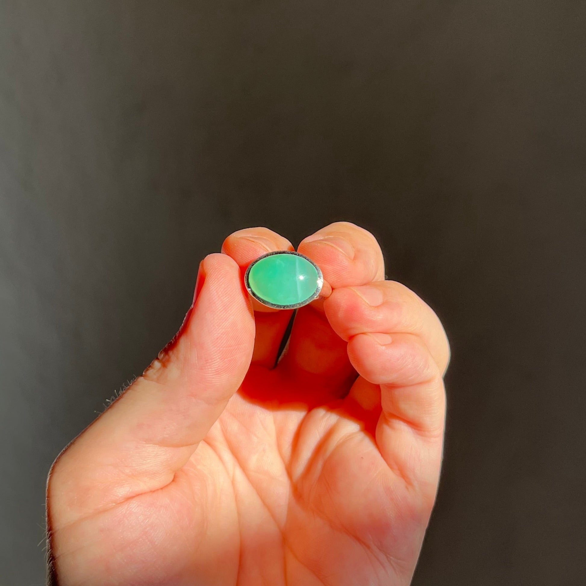 Chrysoprase Silver Ring