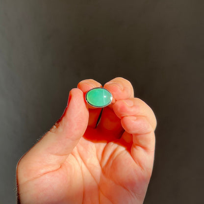 Chrysoprase Silver Ring