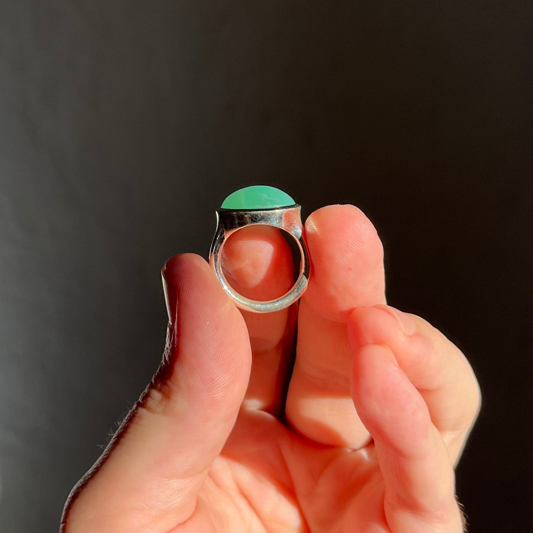 Chrysoprase Silver Ring