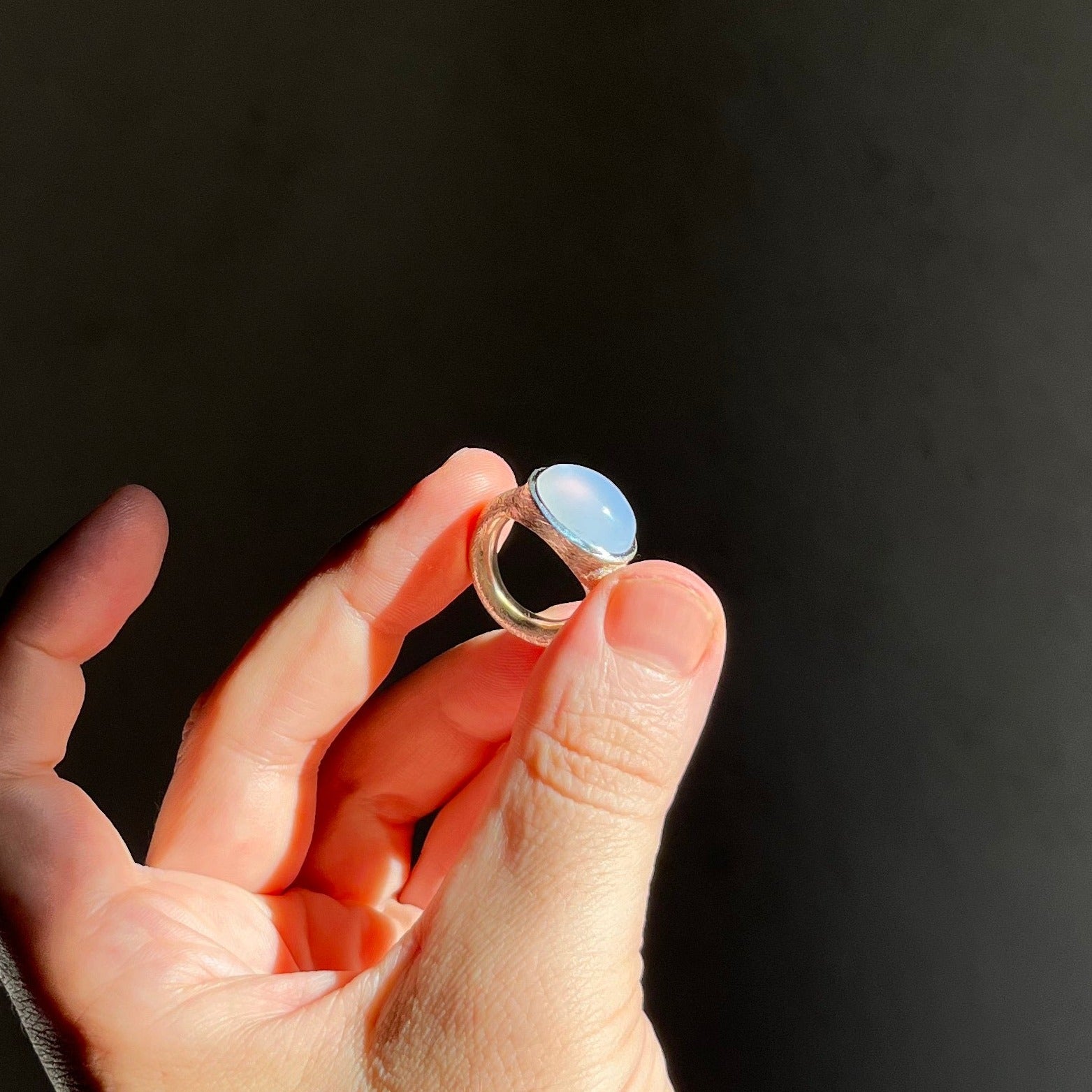 chalcedony silver ring