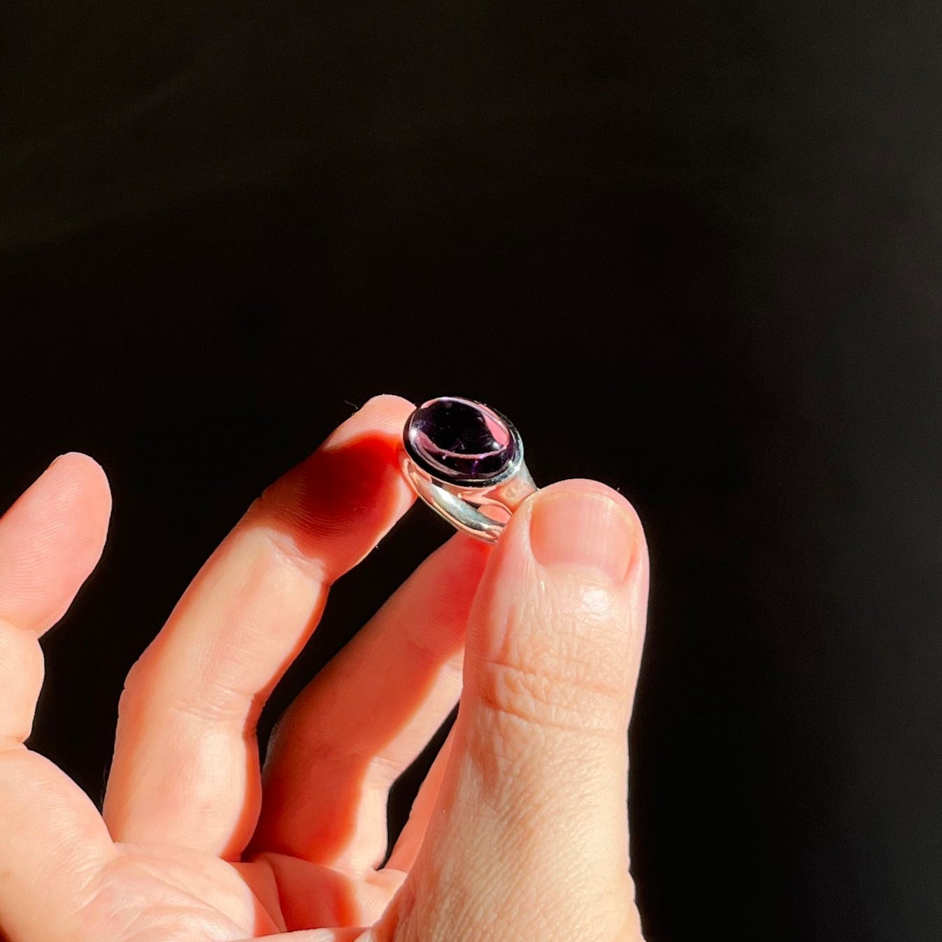 amethyst silver ring